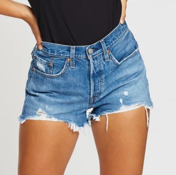 Levi's 501 High Rise Shorts Oxnard Athens Sz 27 Nwt - Picture 4 of 16